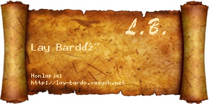 Lay Bardó névjegykártya
